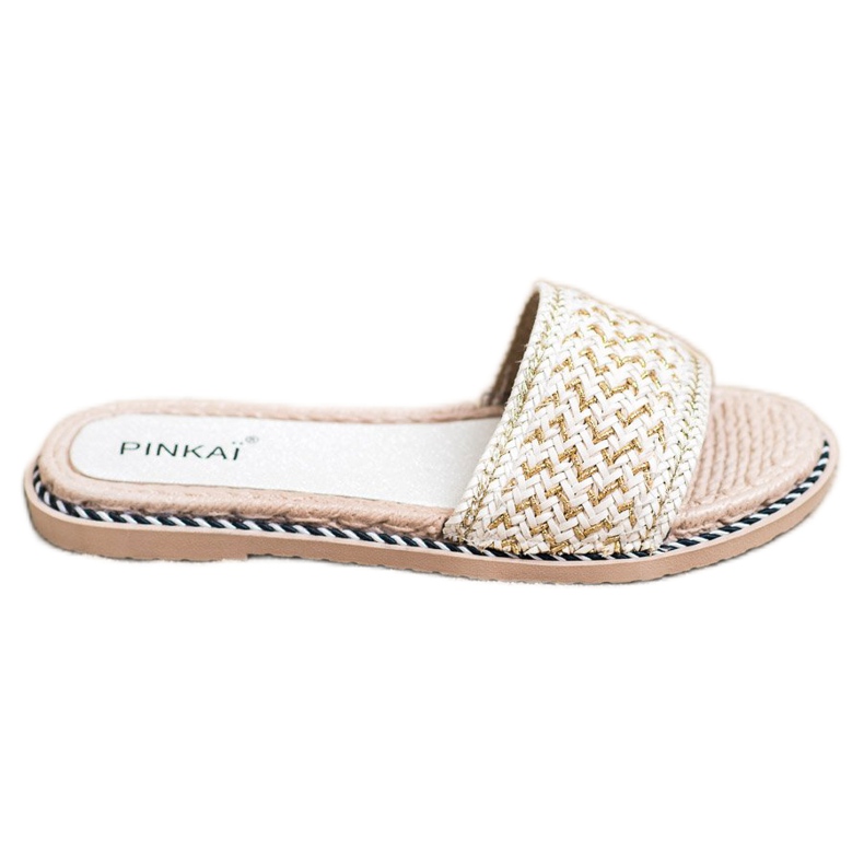 SHELOVET Pantoufles tressées décontractées blanche