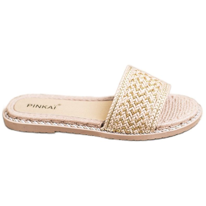 SHELOVET Pantoufles tressées décontractées beige