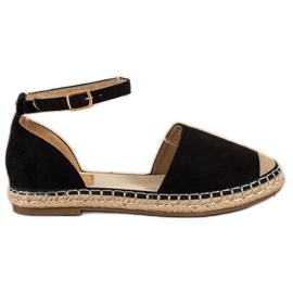 Kayla Espadrilles Noires Avec Boucle le noir
