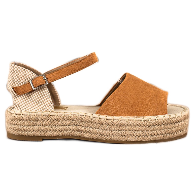 Bestelle Espadrilles À Bout Ouvert beige brun