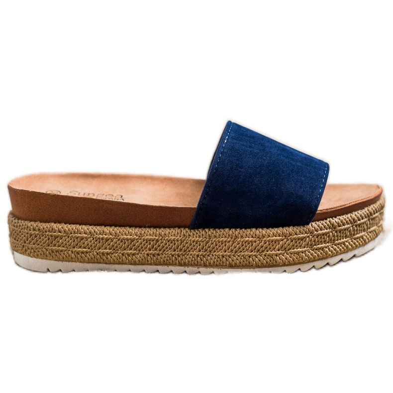 SHELOVET Pantoufles Classiques Sur La Plateforme bleu