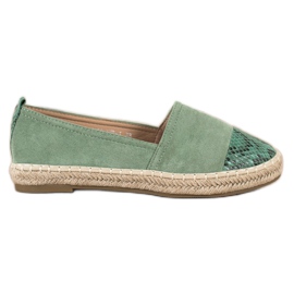 Bestelle Espadrilles Avec Insert Imprimé Serpent vert