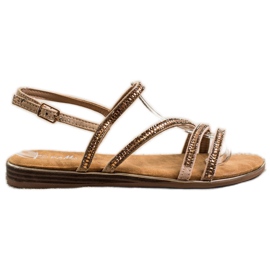 Fama Sandales plates élégantes doré