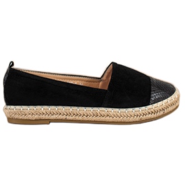Bestelle Espadrilles Avec Insert Imprimé Serpent noir
