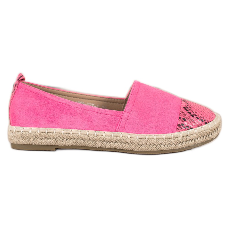 Bestelle Espadrilles Avec Insert Imprimé Serpent rose Bestelle Espadrilles Avec Insert Imprimé Serpent rose