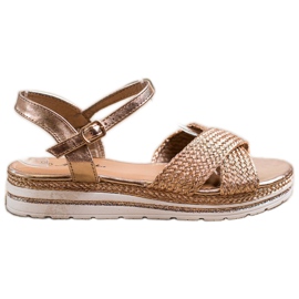 Mannika Sandales dorées sur la plate-forme