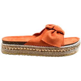 SHELOVET Chaussons avec espadrilles à nœud orange