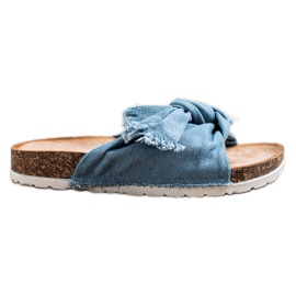 Forever Folie Pantoufles Textiles Confortables bleu