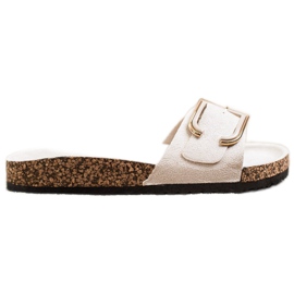 Anesia Paris Pantoufles décontractées en daim beige