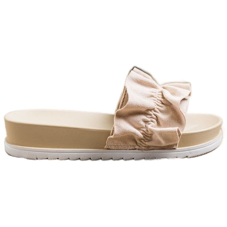 SHELOVET Pantoufles Beiges Sur La Plateforme