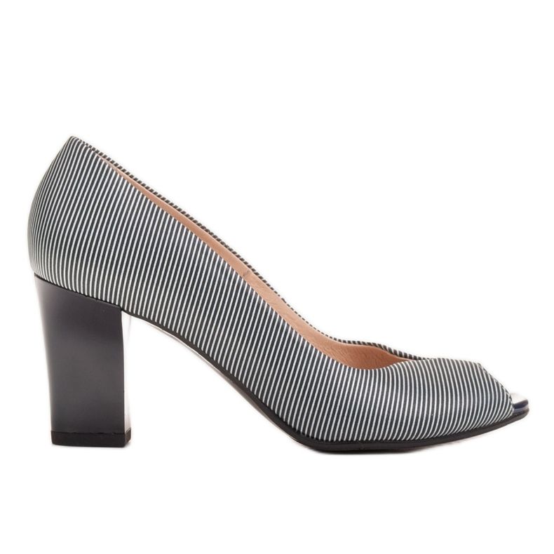 Marco Shoes escarpins cuir bleu marine + blanc blanche Marco Shoes escarpins cuir bleu marine + blanc blanche