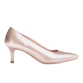 Marco Shoes Escarpins confortables et classiques en platine 1039P à talons bas doré