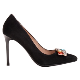 Marco Shoes 1057P clous noirs avec grosses pierres