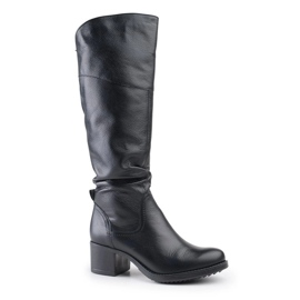 Marco Shoes Bottines en cuir naturel noir