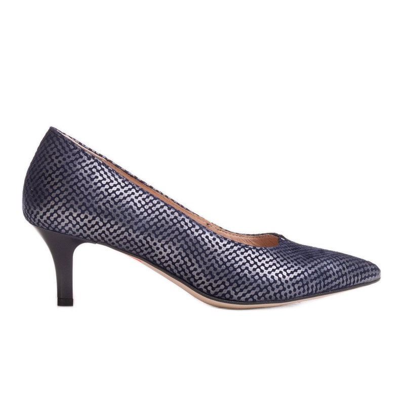 Marco Shoes Talons hauts confortables et classiques bleu marine 1039P