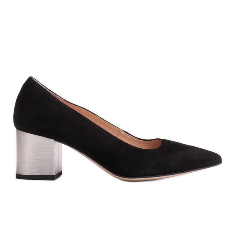 Marco Shoes Chaussures en daim noir 1038P, talon en acier le noir