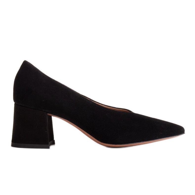 Marco Shoes Escarpins élégants en daim noir pour femmes le noir