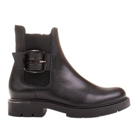Marco Shoes Bottines Chelsea femme Marco à boucle et caoutchouc noir
