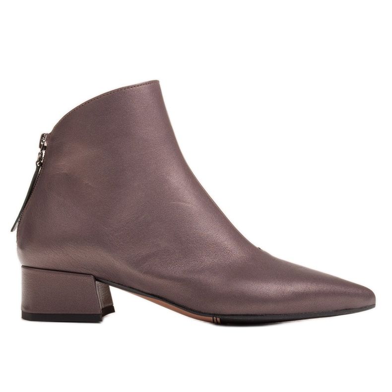 Marco Shoes Bottines Marco 1288B à talons bas en cuir brun