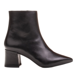 Marco Shoes Bottes noires 1367B en cuir véritable