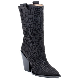 Marco Shoes Marco boots 1408K santiags à motif animalier noir