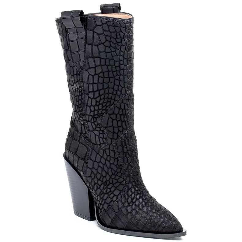 Marco Shoes Marco boots 1408K santiags à motif animalier le noir