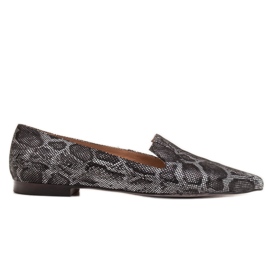 Marco Shoes Seigneurs en peau de serpent noir