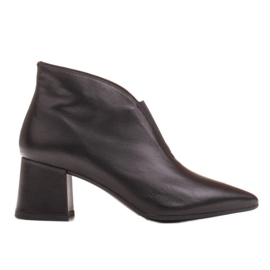 Marco Shoes Bottines 1460B slim en cuir noir avec tige en caoutchouc