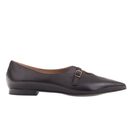 Marco Shoes Ballerines minces noires pour femmes 1332P avec une sangle
