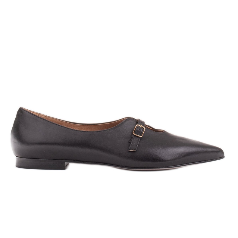 Marco Shoes Ballerines minces noires pour femmes 1332P avec une sangle le noir