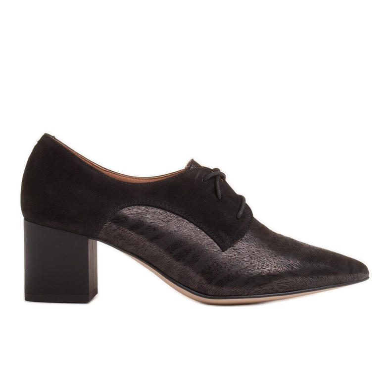 Marco Shoes Chaussures à lacets noires 1248P en daim avec un motif le noir