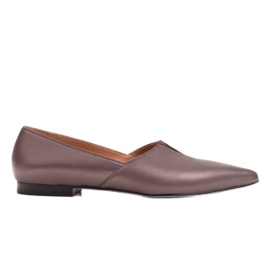 Marco Shoes Ballerines avec une découpe dans une nuance de gris chaud