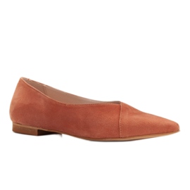 Marco Shoes Ballerines abricot en daim naturel orange Marco Shoes Ballerines abricot en daim naturel orange