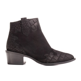 Marco Shoes Bottines noires en daim naturel sans isolation le noir