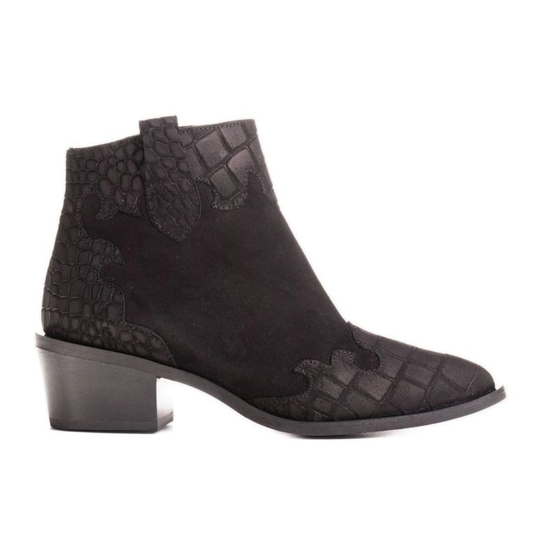 Marco Shoes Bottines noires en daim naturel sans isolation le noir