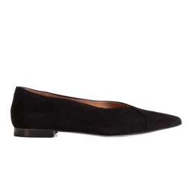 Marco Shoes Ballerines noires en daim naturel