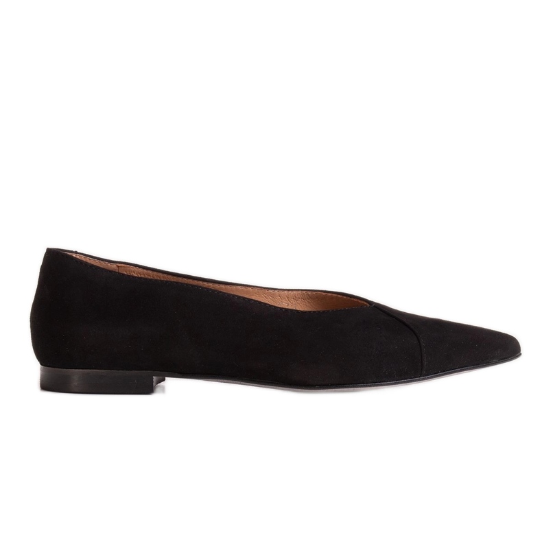 Marco Shoes Ballerines noires en daim naturel le noir