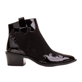Marco Shoes Bottes noires en daim naturel avec ajout de vernis le noir