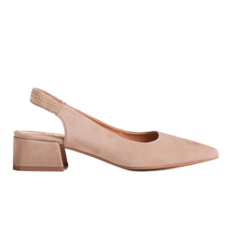 Marco Shoes Sandales en daim beige à jets décoratifs Marco Shoes Sandales en daim beige à jets décoratifs