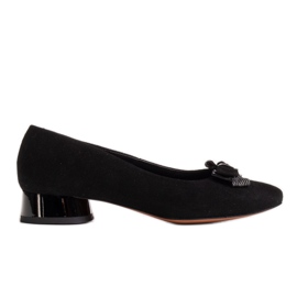 Marco Shoes Ballerines noires élégantes avec un nœud le noir