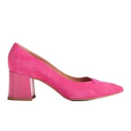 Marco Shoes Escarpins élégants en daim rose 1434P pour femmes
