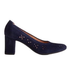 Marco Shoes Escarpins bleu marine avec perforation pour un pied plus large