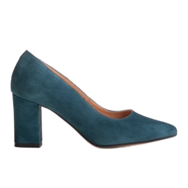 Marco Shoes Escarpins bleus en daim naturel