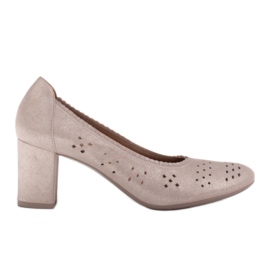 Marco Shoes Escarpins en cuir avec perforation pour un pied plus large beige