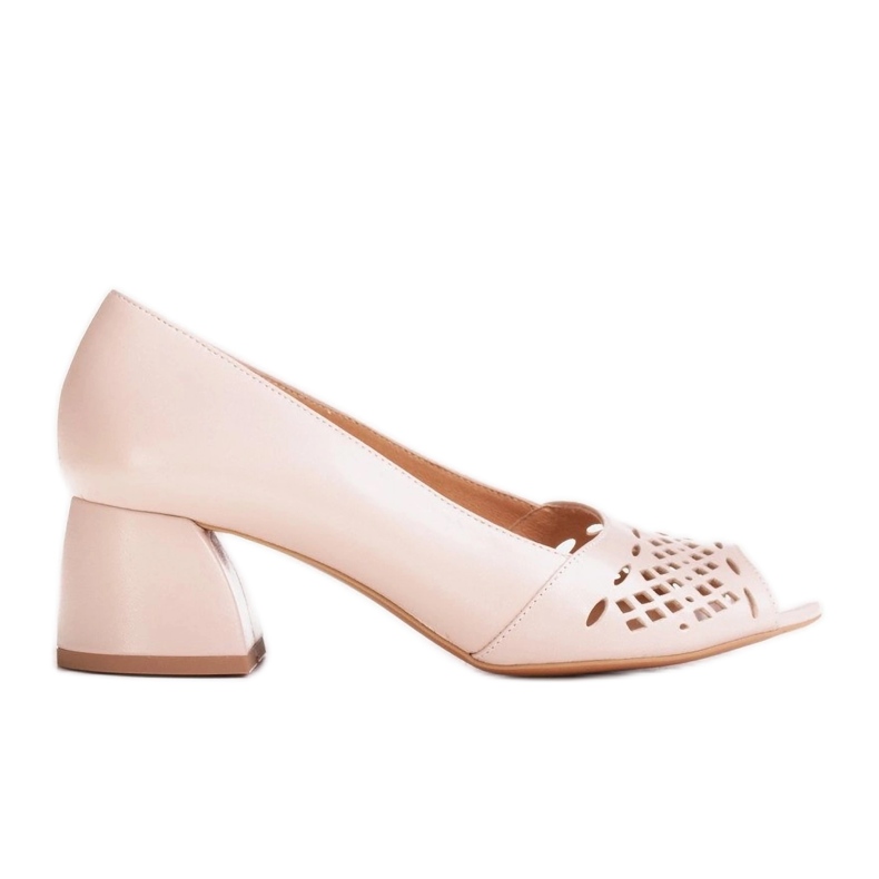 Marco Shoes Escarpins beiges à devant perforé