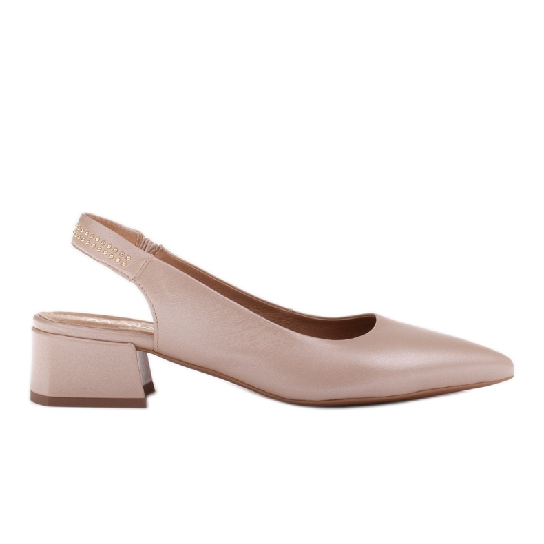 Marco Shoes Sandales beiges à jets décoratifs en cuir grainé Marco Shoes Sandales beiges à jets décoratifs en cuir grainé