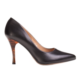 Marco Shoes Escarpins noirs 1599P avec talon ambre