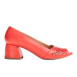 Marco Shoes Escarpins rouges à devant perforé
