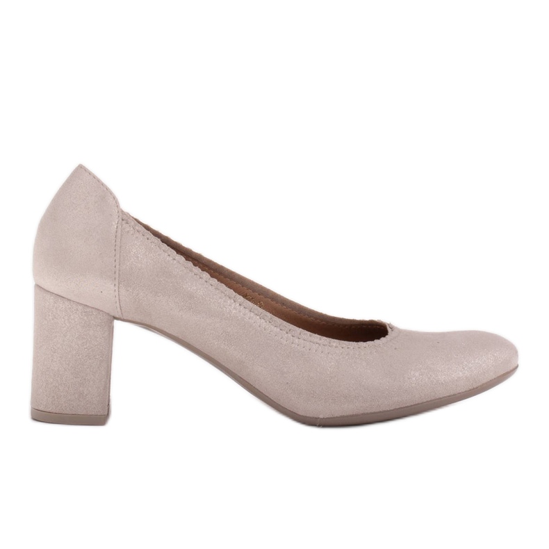 Marco Shoes Escarpins en velours de chèvre à talons beige