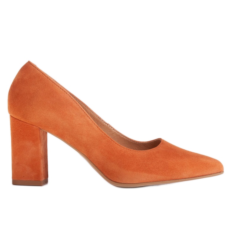 Marco Shoes Escarpins orange en daim naturel